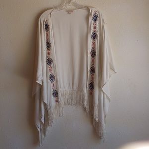 GB| Embroidered Fringe Cover Up A-8